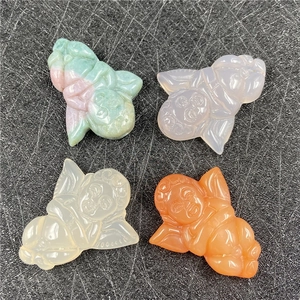 Natural Agate Angel Cherub Pendants Gemstone Carved Baby Figurines For DIY Necklace Jewelry Making Crafts Vintage