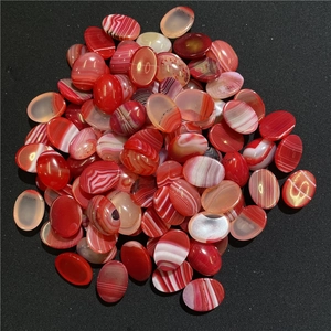Pietre di agata rossa ovale lucida con venature naturali per la creazione di gioielli fai da te