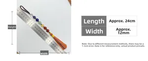 Detailed size guide showing the 24cm length of the seven-color gemstone car hanging decor