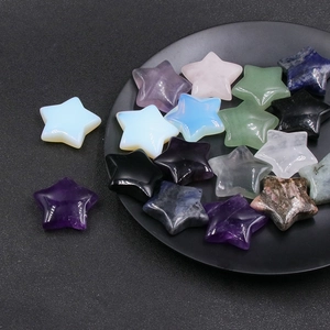 Polished natural crystal and gemstone star-shaped stones for healing and home decor
