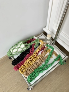 Détails des porte-bouteilles colorés tissés à la main en coton de six couleurs