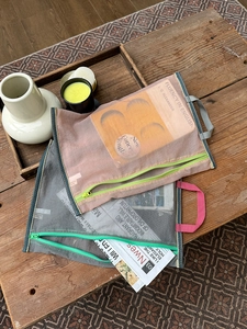 Portable Mesh Storage Bag Nylon Travel Organizer Lightweight File Pouch For Stationery Cosmetics Home Office School