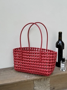 Borsa Intrecciata PVC Traforata Spiaggia Vacanze Spalla Cesto Borsa Per Donne Retro Casual Grande Capacità Artigianale