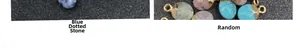 Detailed view of faceted semi-precious stone pendants with gold plating for DIY jewelry