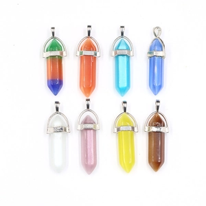 Collier Pendentif Prisme Hexagonal Pierre Oeil De Chat Alliage Cristal De Guérison Bijoux En Pierre Naturelle Femmes Hommes