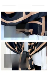 Macro detail of geometric print pattern and smooth texture on classic silk shawl