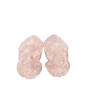 Paar Pixiu Anhänger aus rosa Tigerauge Stein für Schlüsselanhänger und Accessoires