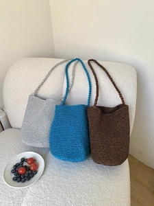 Sac Seau pour Femmes Tissé à la Main avec Fil Métallique Sac à Bandoulière au Crochet Sac Fourre-tout Brillant Vintage pour Vacances d'été