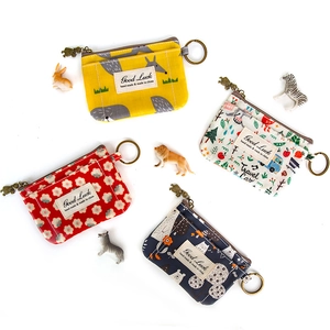 Porte-monnaie en PVC à Motifs Floraux de Dessin Animé Avec Porte-clés Portable Fermeture Éclair Sac de Rangement pour Rouge à Lèvres Cartes Écouteurs pour Femme Fille