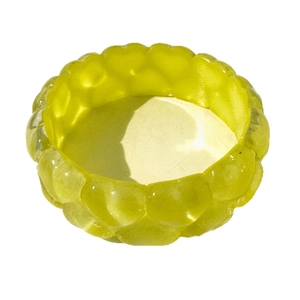 Neon green glitter translucent heart bracelet with bubble textured resin surface