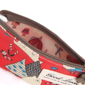 Rote Federtasche mit großem Fassungsvermögen, Good Luck Aufnäher und Blumenmustern