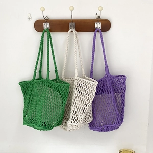 Women Woven Shoulder Bag Large Capacity Hollow Out Cotton Rope Tote For Vacation Summer Beach Bohemian Lady Handbag Inner Pouch