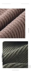 Detail der gerippten Strickstruktur aus Kaschmir-Imitat für braune und grüne Schals