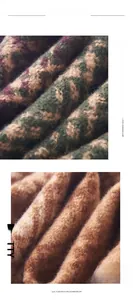 Close-up of lilac plaid imitation cashmere scarf showing soft knitted fabric texture