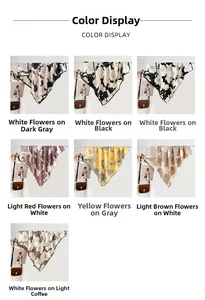 Détails de sept foulards à imprimé floral vintage disponibles en plusieurs coloris