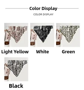 French vintage square scarf featuring elegant floral patterns in four stylish colors