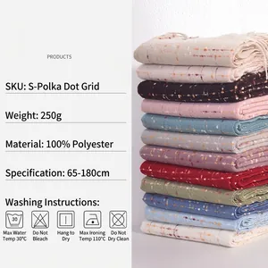 Checkered imitation cashmere fringe scarf for winter with soft multi-color plaid design