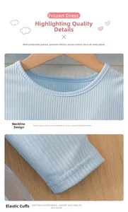 Détail de la robe bleue pour fille montrant les poignets élastiques et la maille