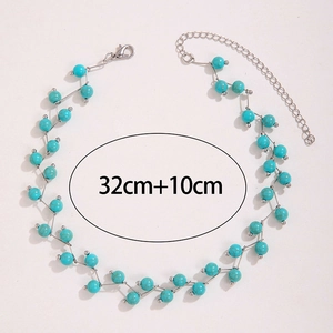 Details des Türkis-Chokers mit silbernem Karabinerverschluss und 10cm Verlängerungskette