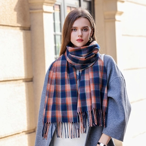 Écharpe Écossaise Classique pour Femmes Hommes Hiver Chaud Doux Imitation Cachemire avec Glands Châle Mode Hiver Accessoire