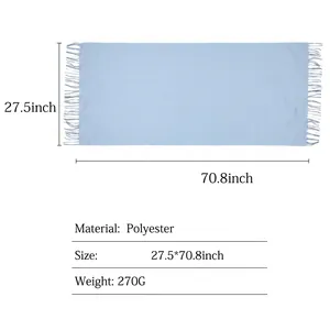 Guide des tailles écharpe à carreaux d'hiver avec franges, dimensions 70x180cm