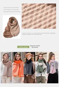 Detailed views of double-sided pleated scarves and multi-way wearing options for women