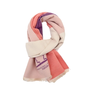 Kids winter colorful patchwork scarf with tassel fringe and stylish print design