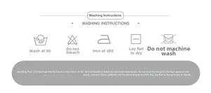Plaid scarf care guide detailing hand wash, ironing, and drying instructions