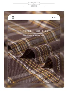 Plaid cashmere-feel scarf size info 65x180cm and 280g weight specification details