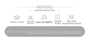 Detailed laundry care instructions and washing symbols for fashionable silk scarves