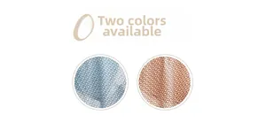 Detail of blue and orange fabric texture with geometric cutout patterns and color options