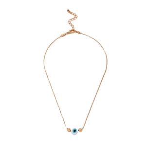 Minimalist gold evil eye pendant necklace with delicate chain and lobster clasp closure