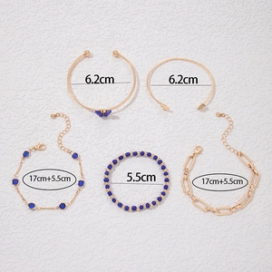 Détails du set de bracelets papillon bleu avec mesures de taille et longueur de chaîne