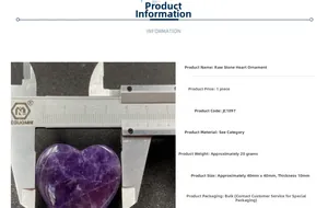 Misura dettagliata di un cuore di ametista viola da 40 mm con un calibro digitale