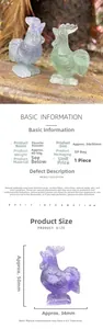 Detailed size specifications of 50x34mm carved fluorite rooster figurine