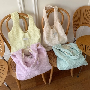 Borsa Tote Da Donna In Tessuto A Bolle Pieghettato Grande Capacita Borsa A Tracolla Morbida Stile Francese Borsa Per La Spesa