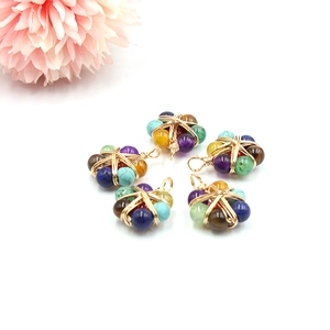 Chakra Pendant Necklace Natural Stone Amethyst Crystal Wire Wrapped Flower Star Shape Healing Jewelry For Women