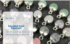 Mini colgantes ovalados de piedras preciosas para la creación de joyas DIY