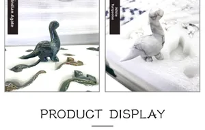 Detail of Indian Agate and White Turquoise dinosaur figurines in protective foam