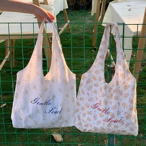 Borsa a Tracolla Floreale Pastorale da Donna Borsa Tote in Poliestere Con Ricamo Gentle Soul per Shopping Quotidiano Spiaggia