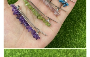 Set di quattro fermagli per capelli in cristallo ametista viola, verde, rosa e blu