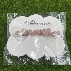 Fermaglio vintage per capelli con cristalli rosa ametista e pietre naturali su base argento