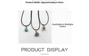 Detailed view of 6-8mm abacus bead natural stone pendant necklaces with cord