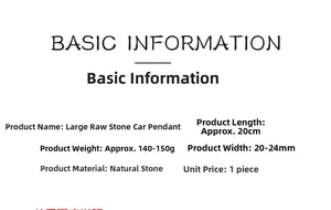 Dimensioni e peso dettagliati per l'ornamento da auto in pietra naturale dei chakra