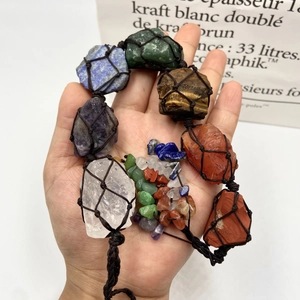 Ciondolo 7 pietre naturali chakra intrecciato a mano per meditazione e decorazioni