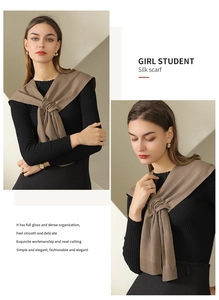 Close-up of khaki knitted shawl showing premium glossy texture and delicate fabric