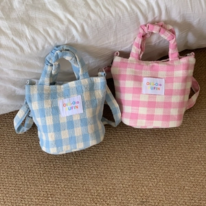 Summer Gingham Canvas Crossbody Bag For Women Artistic Checkerboard Grid Tote Bag With Removable Strap Small Handbag For Daily Travel
