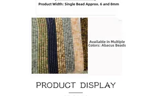 Detail of 6mm and 8mm abacus beads in tiger eye and multi-color stone for DIY jewelry