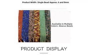 Macro detail of multicolored 6mm and 8mm abacus beads for DIY jewelry making
