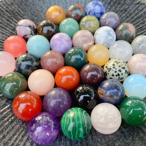 Polished 20mm natural amethyst and assorted gemstone spheres for healing and DIY decor